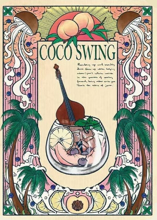 BUBBLE PUZZLE - Coco Swing - 1000 Piece Puzzle, drink, relax, tropical, home decor, summer