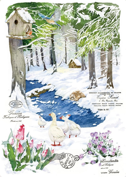 BUBBLE PUZZLE - The Forest After Heavy Snowfall - 500 Piece Puzzle - animal, winter, warm, forest, snow