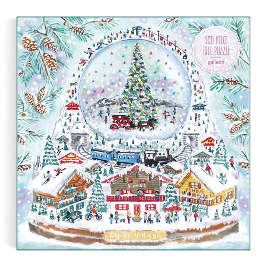 GALISON - Alpine Village Snowglobe - 500 Piece Foil Puzzle