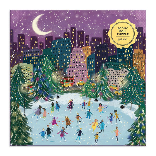 GALISON - Merry Moonlight Skaters - 500 Piece Foil Puzzle