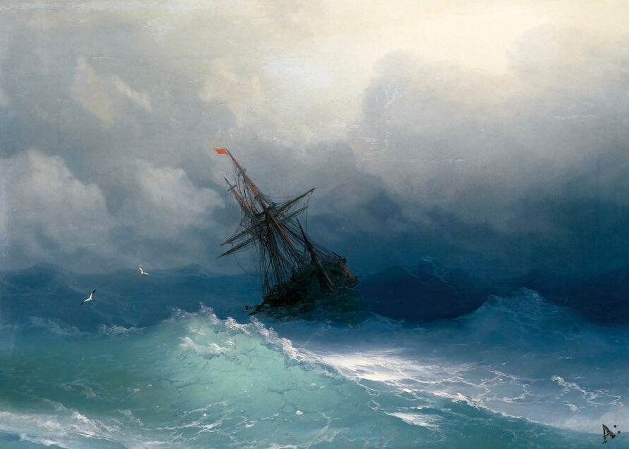 SEREN ART - A Ship in a Stormy Sea - 1000 Piece Puzzle, art, Maritime