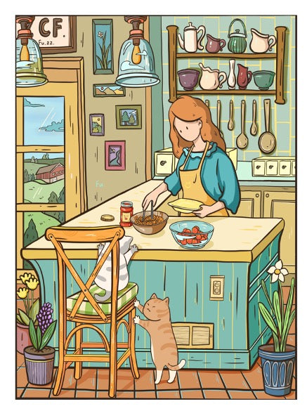 SEREN ART - Home Diary 01 - Me and My Cat - 130 Pieces