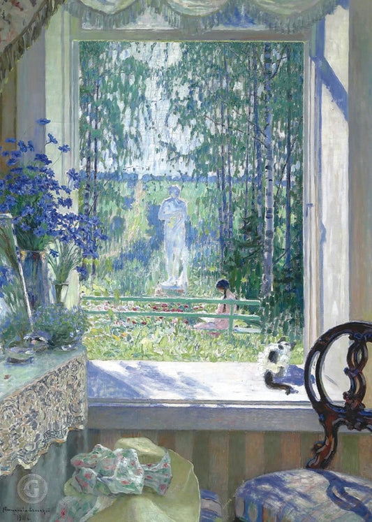 SEREN ART - Open Window onto a Garden - 500 Piece Puzzle, art, garden, green