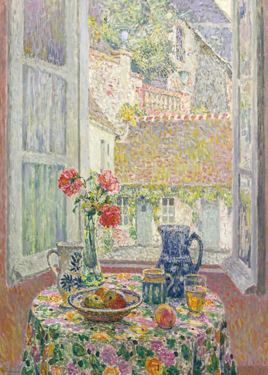 SEREN ART - Table Overlooking the Courtyard - 500 Piece Puzzle, art, flower