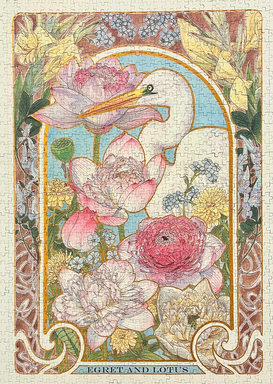 SOULPUZZ - Egret and Lotus - 1000 Piece Puzzle