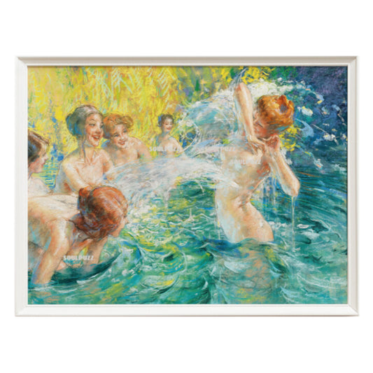 SOULPUZZ - Summer Joys on the River - 1000 Piece Puzzle, art, swimming