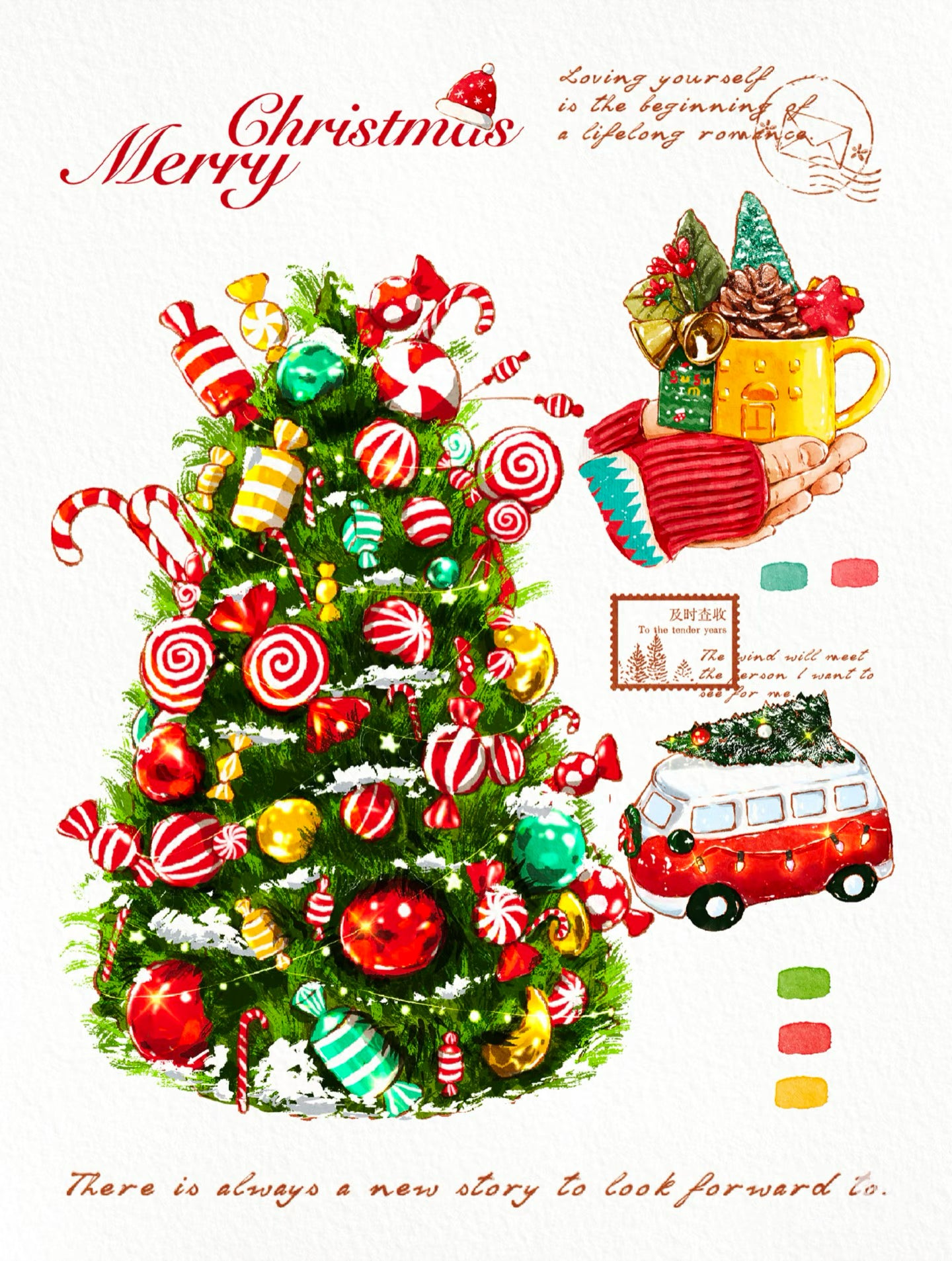 BUBBLE PUZZLE - Merry Christmas Series - 88 Piece Puzzle, gift, holiday