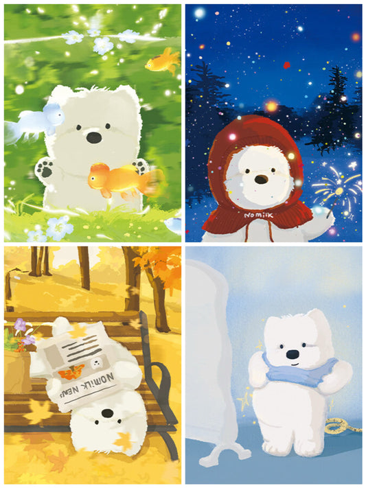 Bubble Puzzle - Little Bear Series - 130 Piece Puzzle, cute, seasons, animal