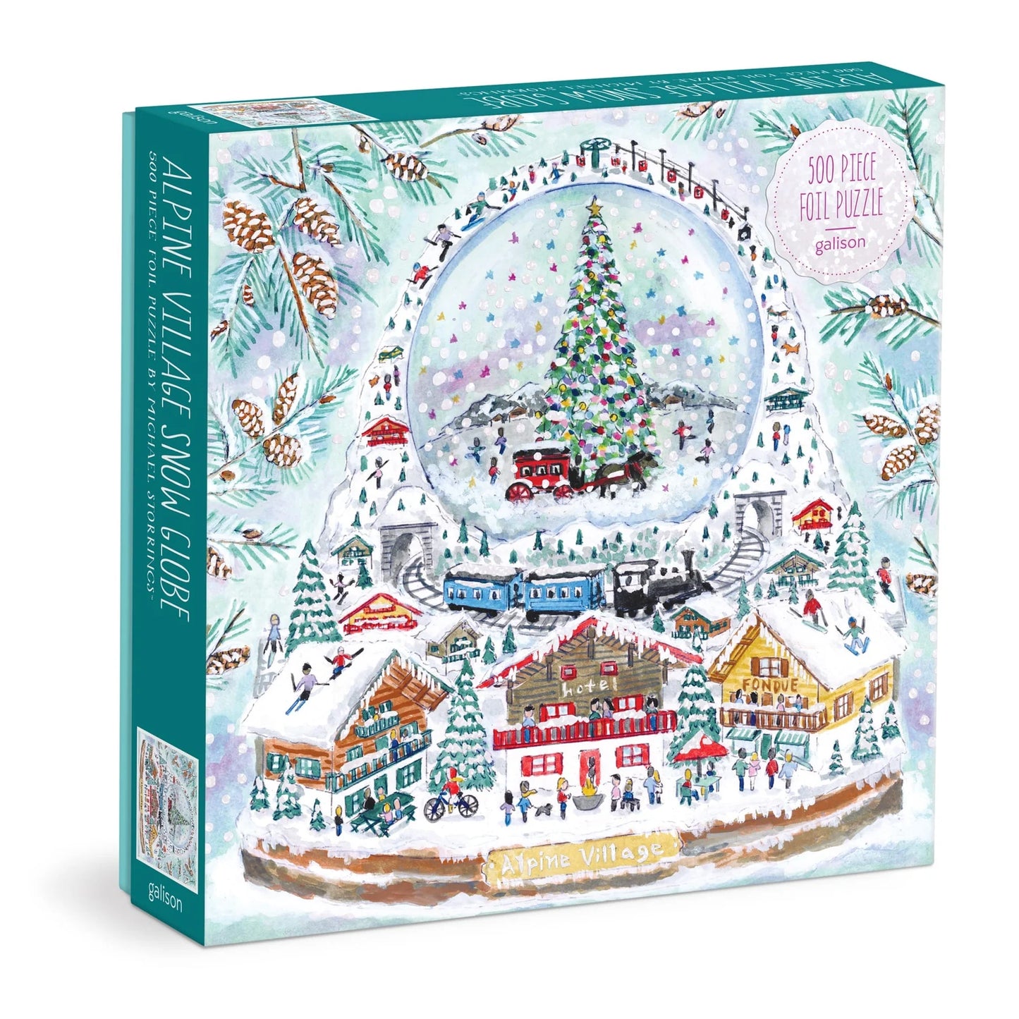 GALISON - Alpine Village Snowglobe - 500 Piece Foil Puzzle