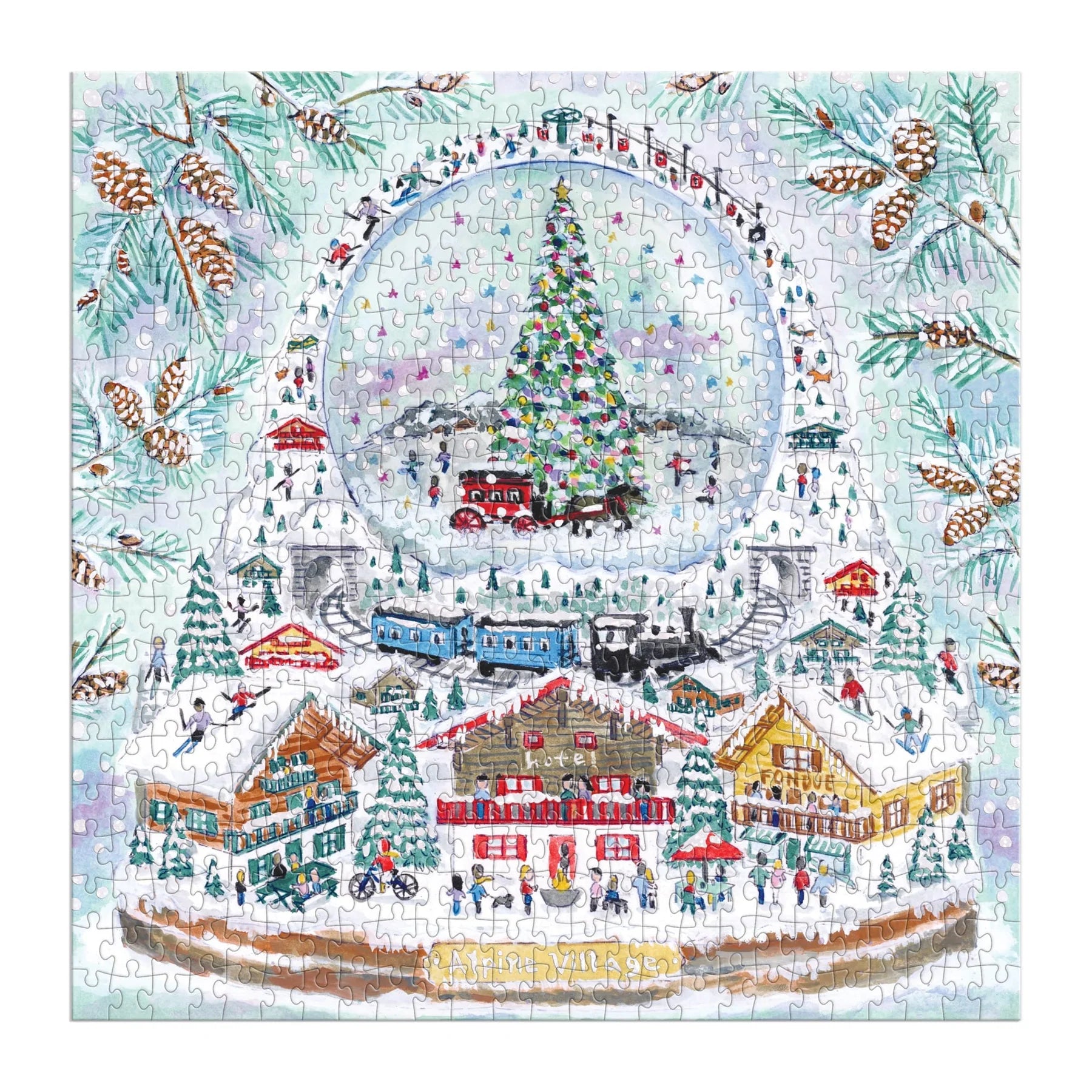 GALISON - Alpine Village Snowglobe - 500 Piece Foil Puzzle