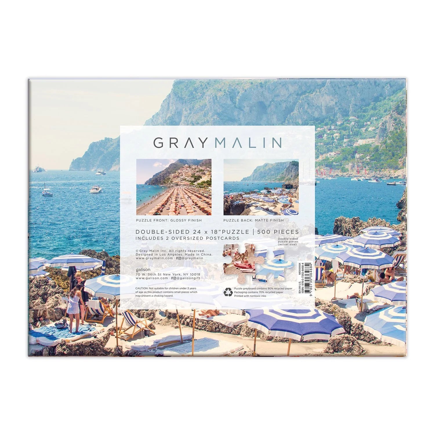 GALISON - Gray Malin Italy - 500 Piece Double Sided Puzzle