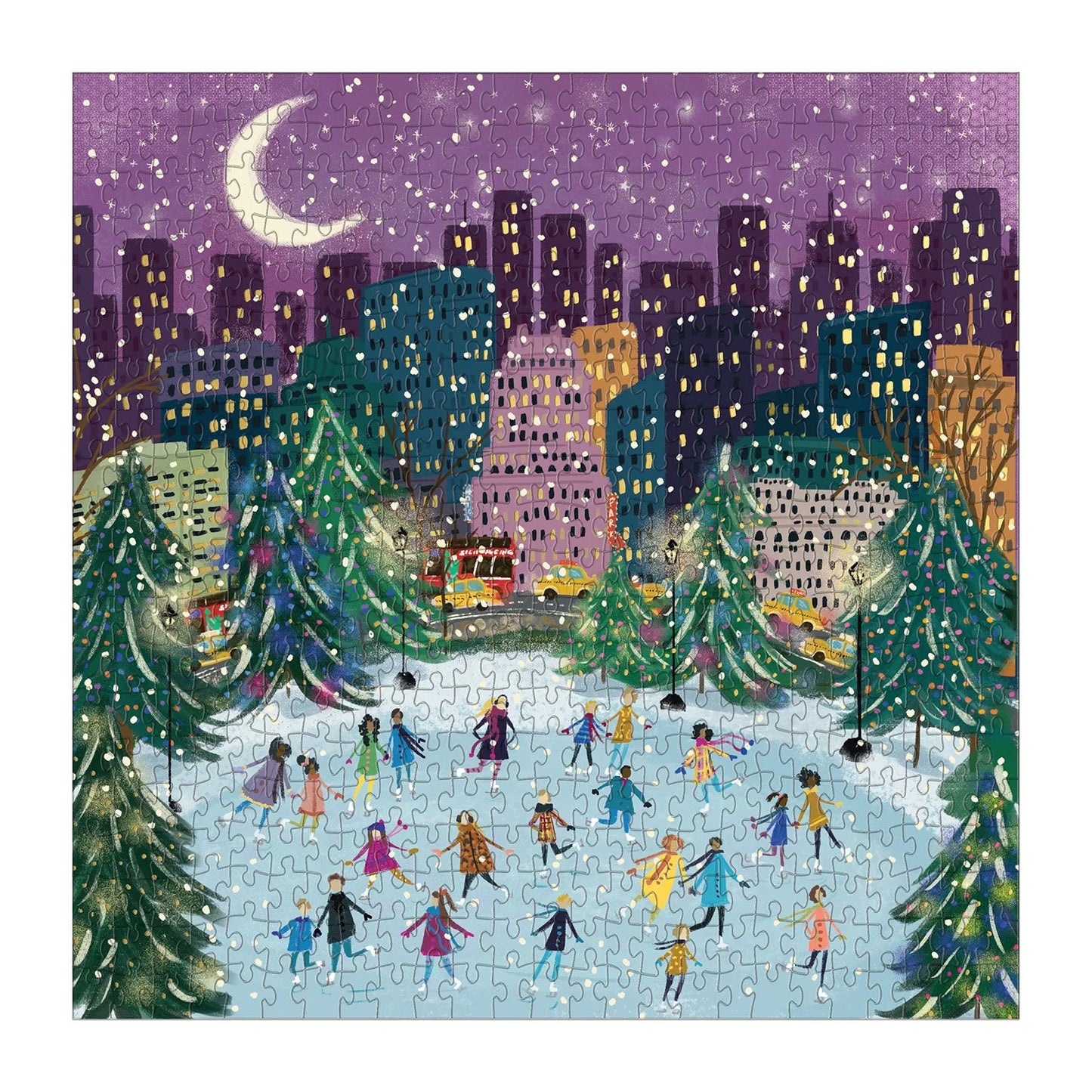 GALISON - Merry Moonlight Skaters - 500 Piece Foil Puzzle