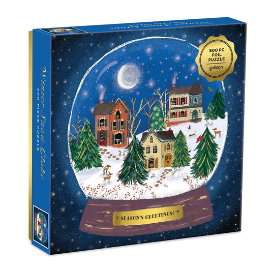 GALISON - Winter Snow Globe - 500 Piece Foil Puzzle