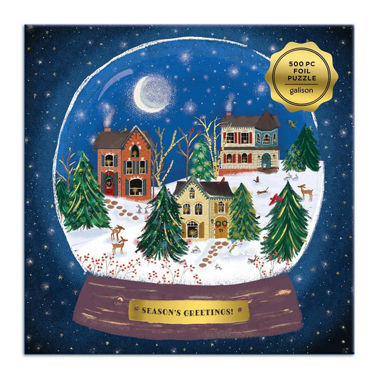 GALISON - Winter Snow Globe - 500 Piece Foil Puzzle