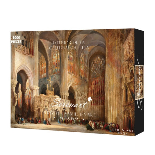 SEREN ART - Liège Cathedral - 1000 Piece Puzzle, art, Jenaro Pérez Villaamil