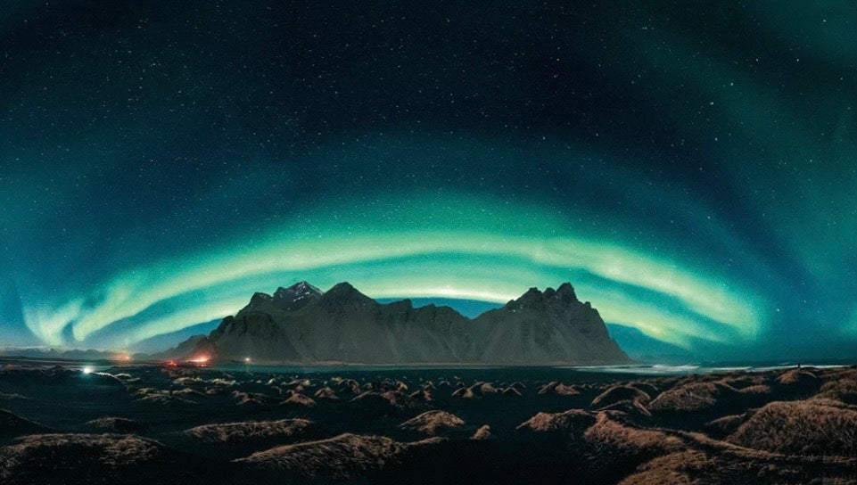 SEREN ART - Places Series - 740 Piece Puzzle, Aurora borealis over a mountainous landscape with stars in the sky, Norris Niman