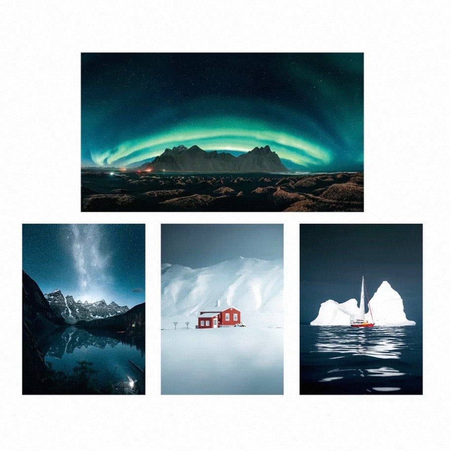 SEREN ART - Places Series - 500/740 Piece Puzzle, norris niman, lanscape, northern light, ship, galaxy