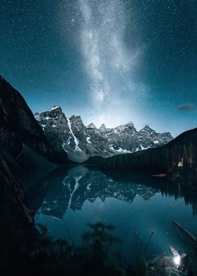 SEREN ART - Places Series - 500 Piece Puzzle, galaxy, Mountain range reflected in a lake under a starry night sky, Norris Niman