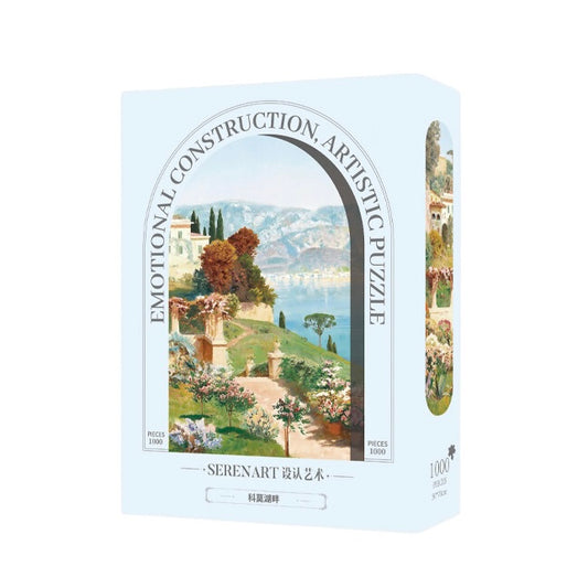 SEREN ART - Scene of Lake Como - 1000 Piece Puzzle, nature, view, travel, lake, garden