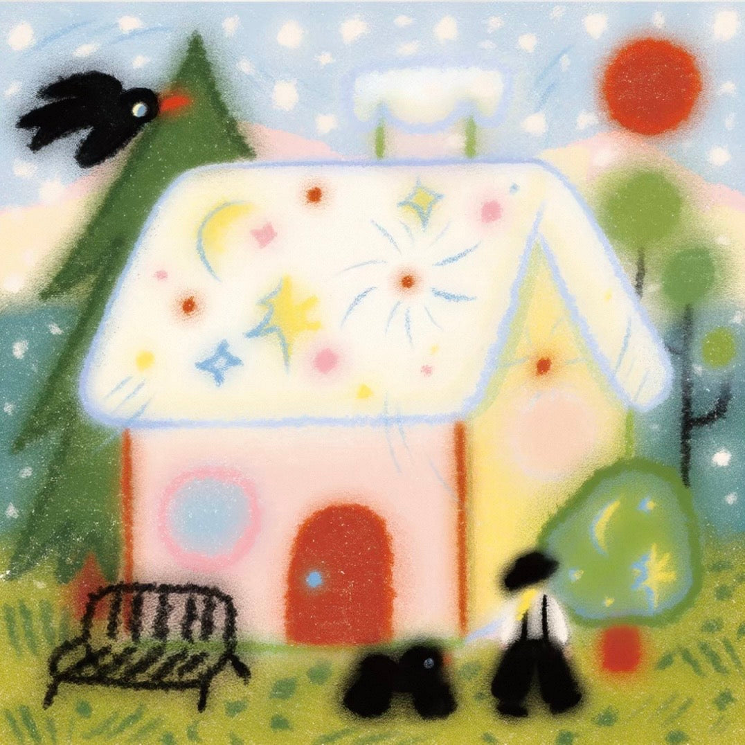 SEREN ART - Snow House - 180 Piece Puzzle, Cozy Winter Scene Jigsaw with Soft Glitter Finish