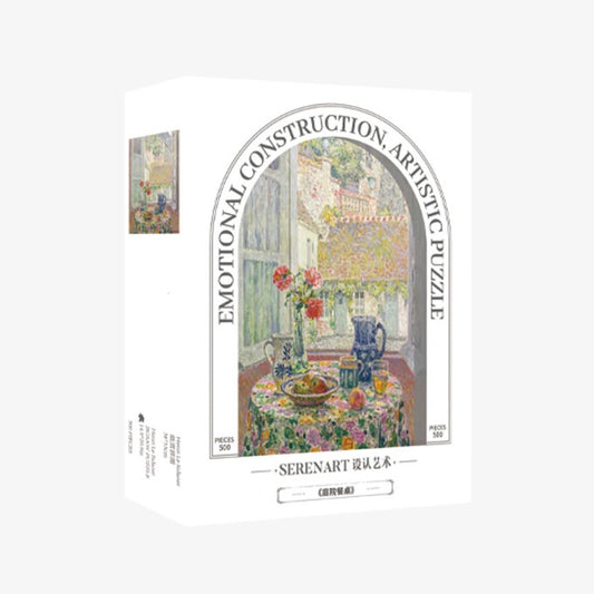 SEREN ART - Table Overlooking the Courtyard - 500 Piece Puzzle, art, flower